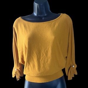 New York & Company 7th Ave Sweater Top Gold Mustard size M